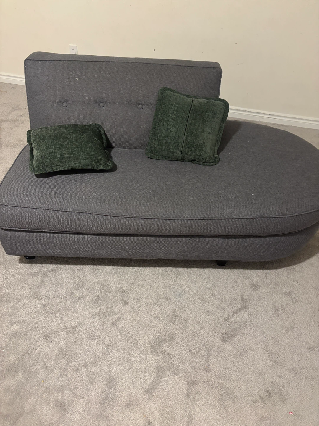Grey Chaise Lounge Chair with Pillows