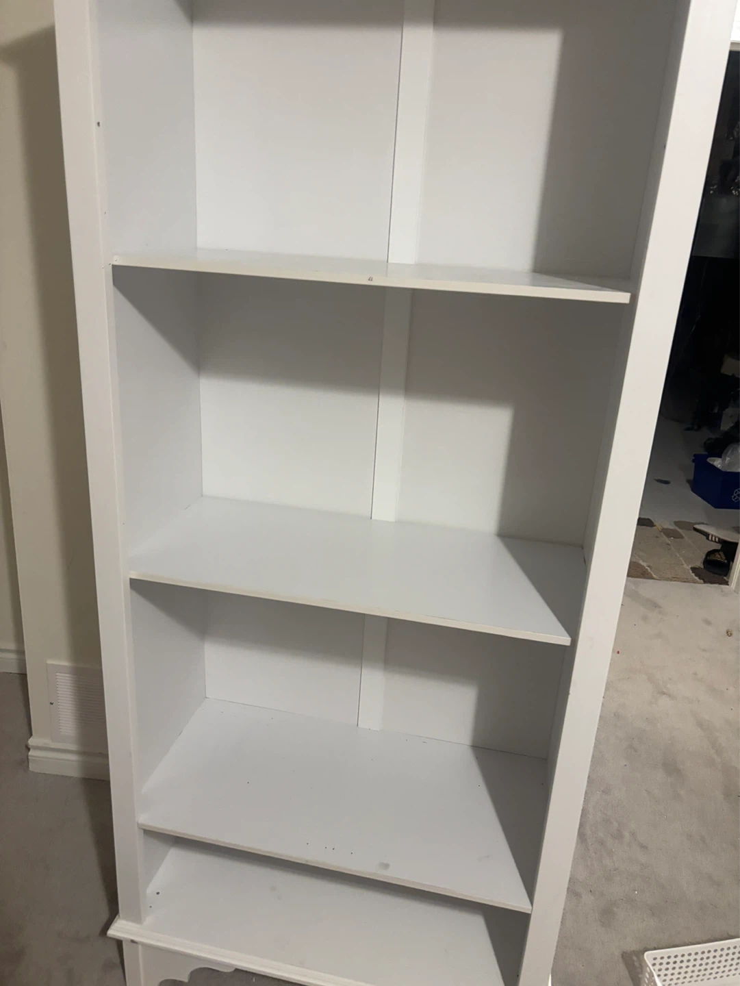 White Bookshelf with 4 Shelves