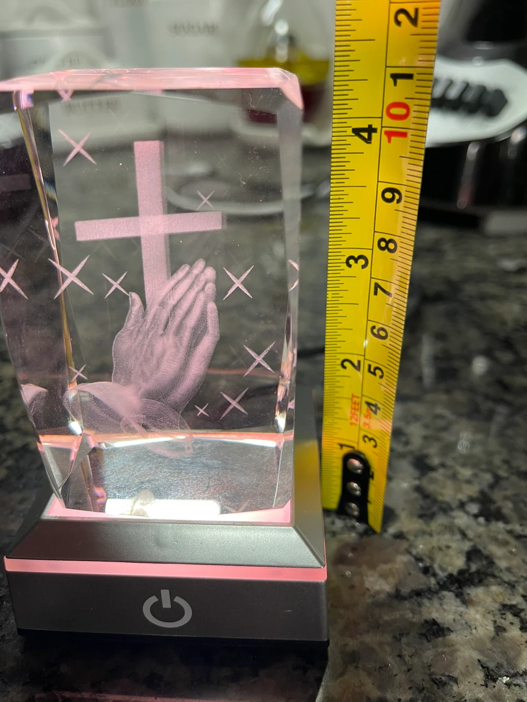 Crystal Praying Hands and Cross Light-Up Display - photo 3