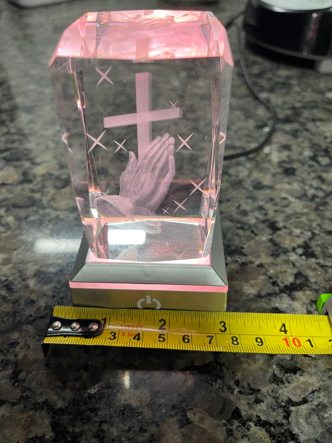 Crystal Praying Hands and Cross Light-Up Display - photo 2