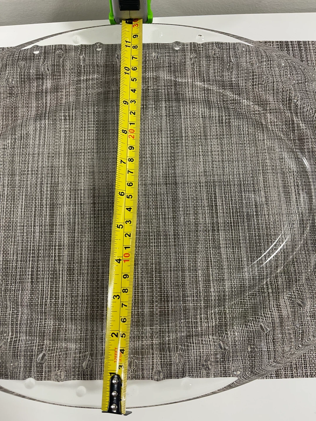 Clear Glass Oval Platter with Raised Dot Rim - photo 3