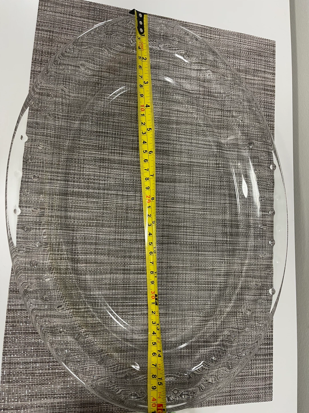 Clear Glass Oval Platter with Raised Dot Rim - photo 4