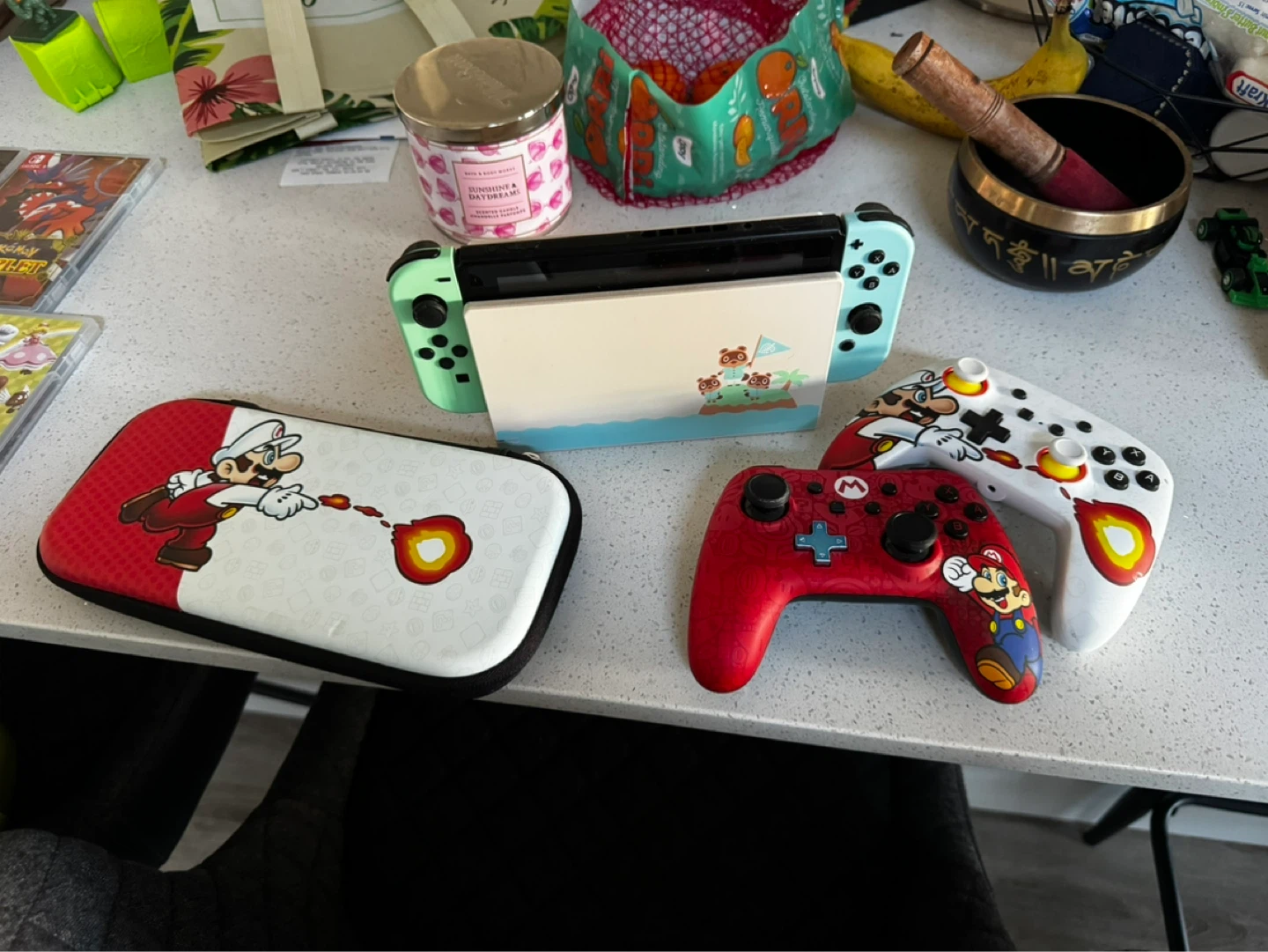 Nintendo Switch Console with Mario Controllers - photo 3