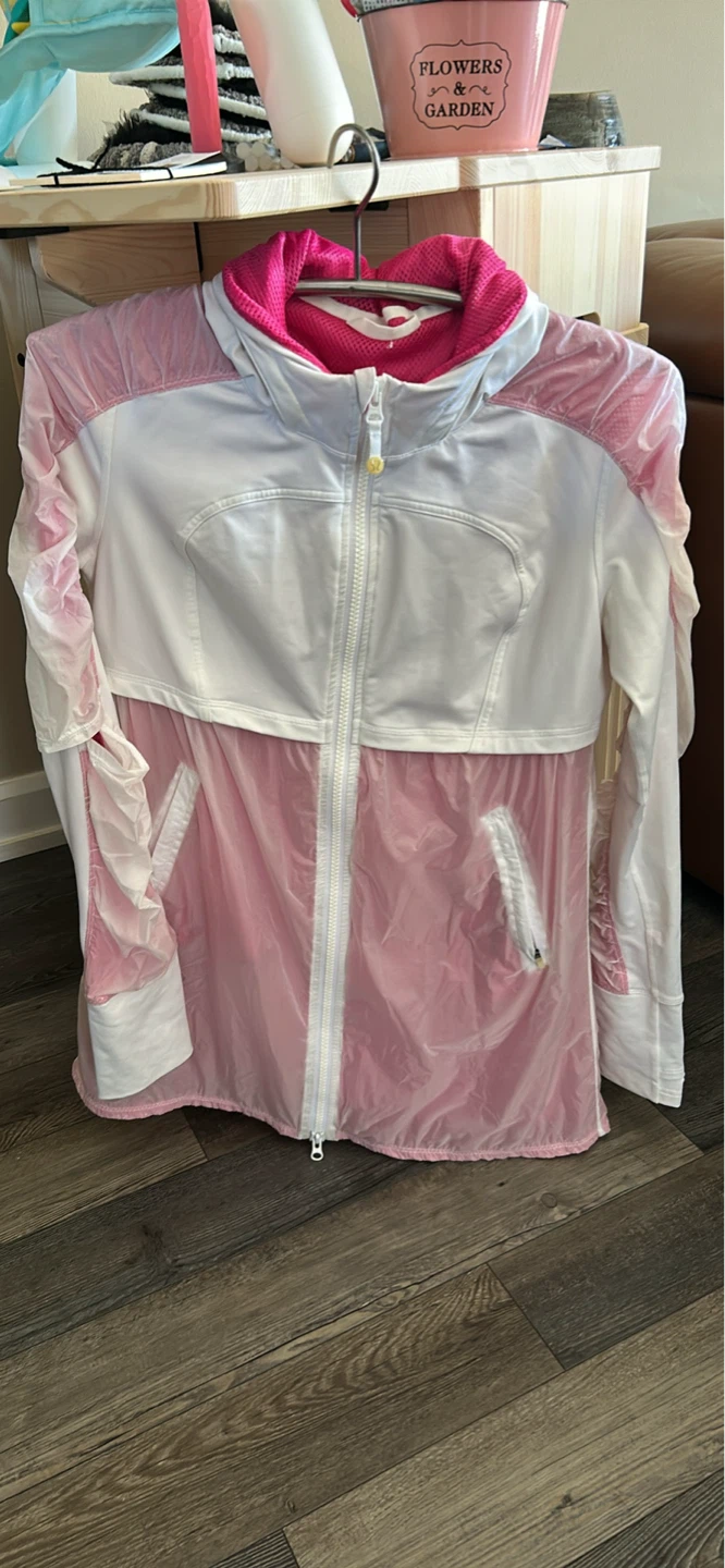 Lululemon Pink & White Running Jacket