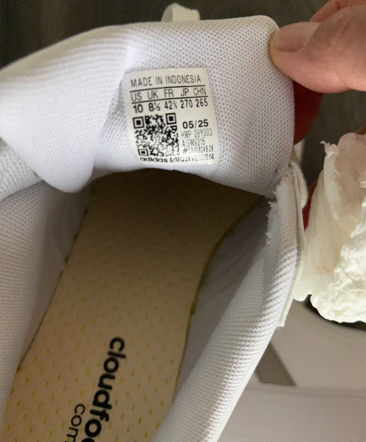 Adidas Cloudfoam Comfort Sneakers Size 10 White - photo 3