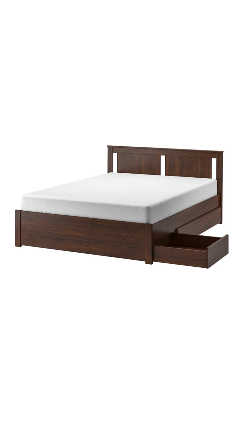 Wooden Bed Frame with Storage Drawers - photo 2