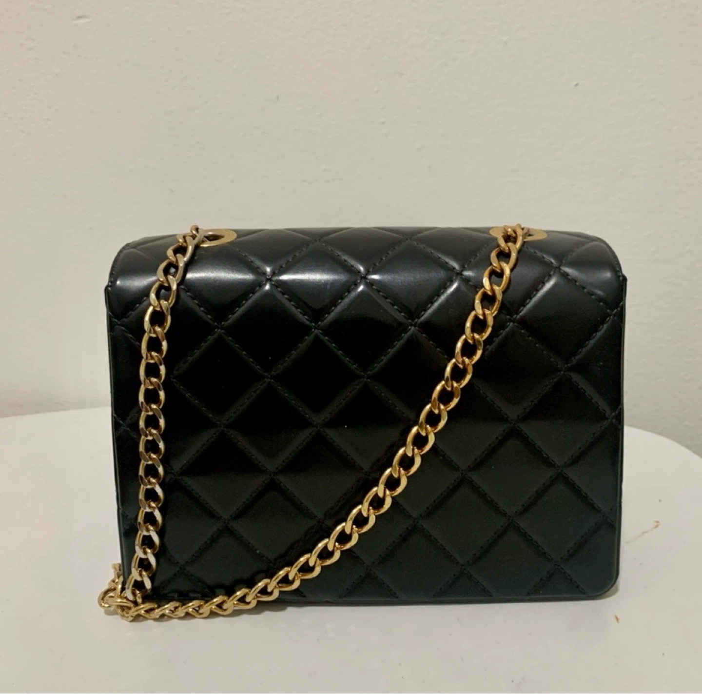Designinverso Italian handcraft Black Quilted Chain Shoulder Bag - photo 2