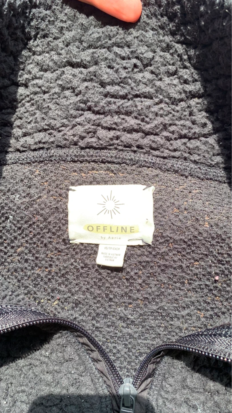 Aerie Black Sherpa Quarter Zip Pullover - Size XS ⚽️ - photo 3