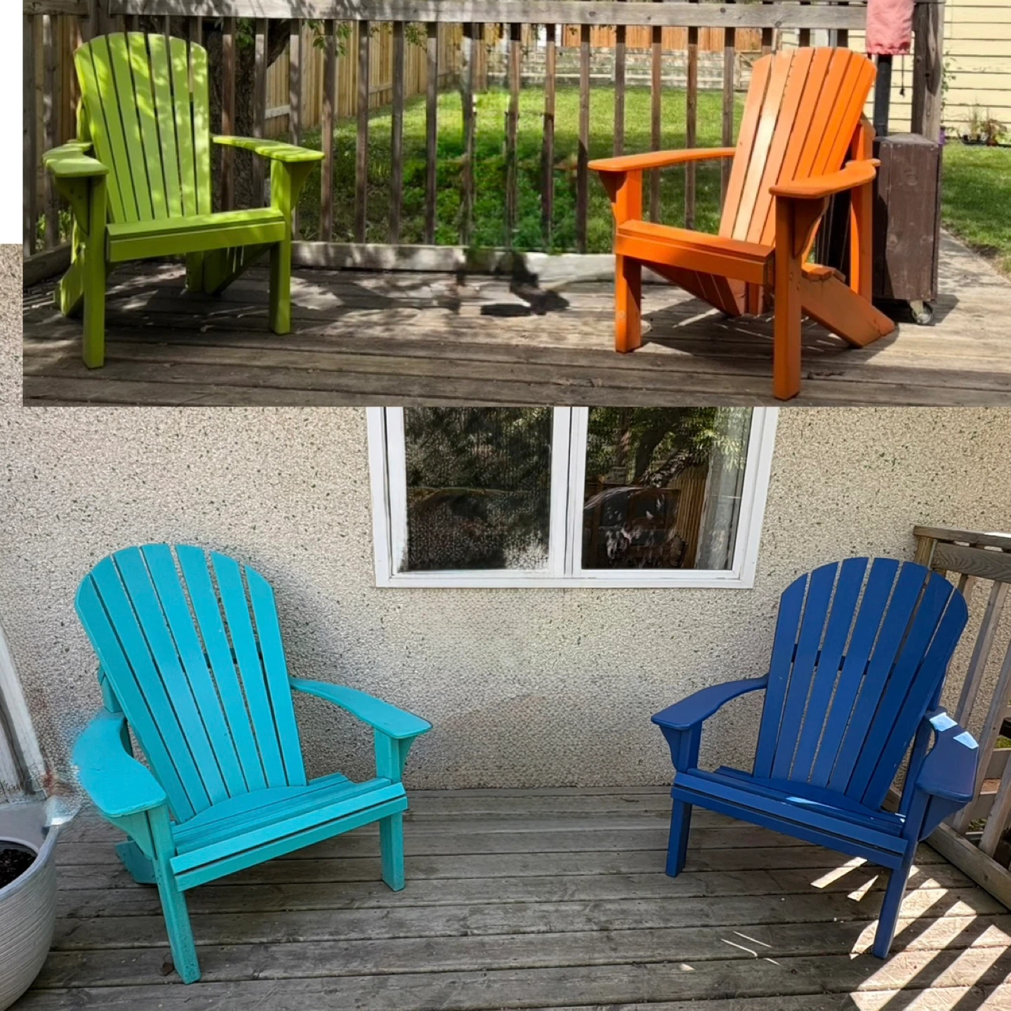 4 Wooden Adirondack Chairs