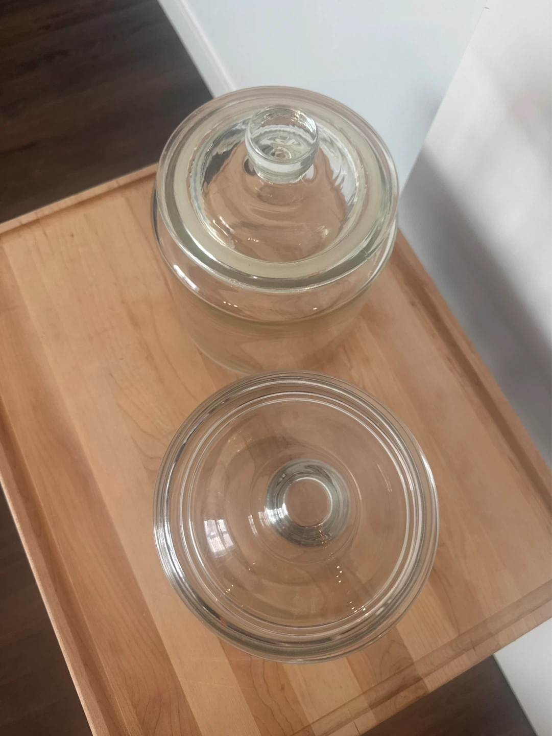 2 Clear Glass Canister Jars with Lids. Price is for each - photo 2