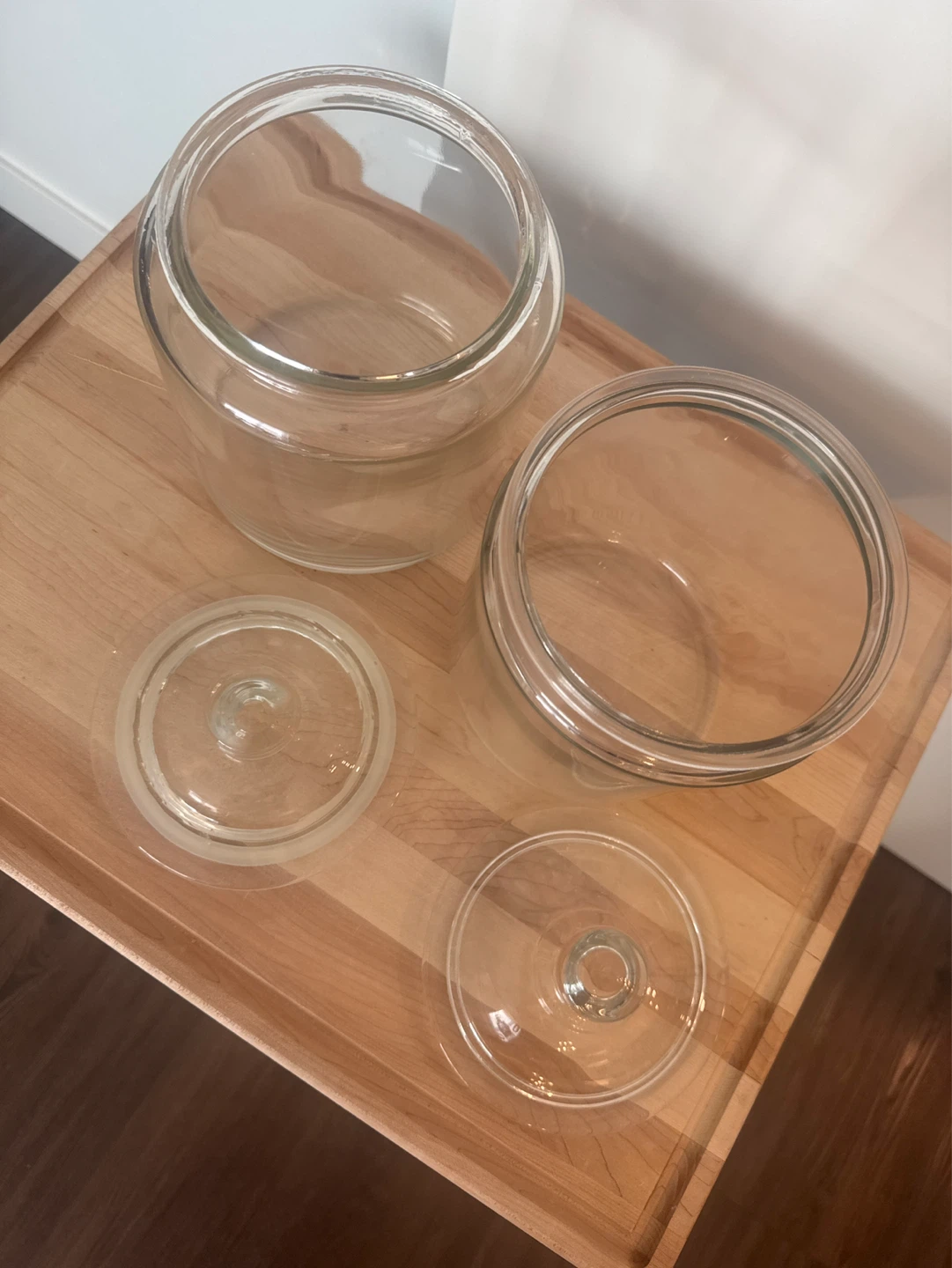 2 Clear Glass Canister Jars with Lids. Price is for each - photo 3