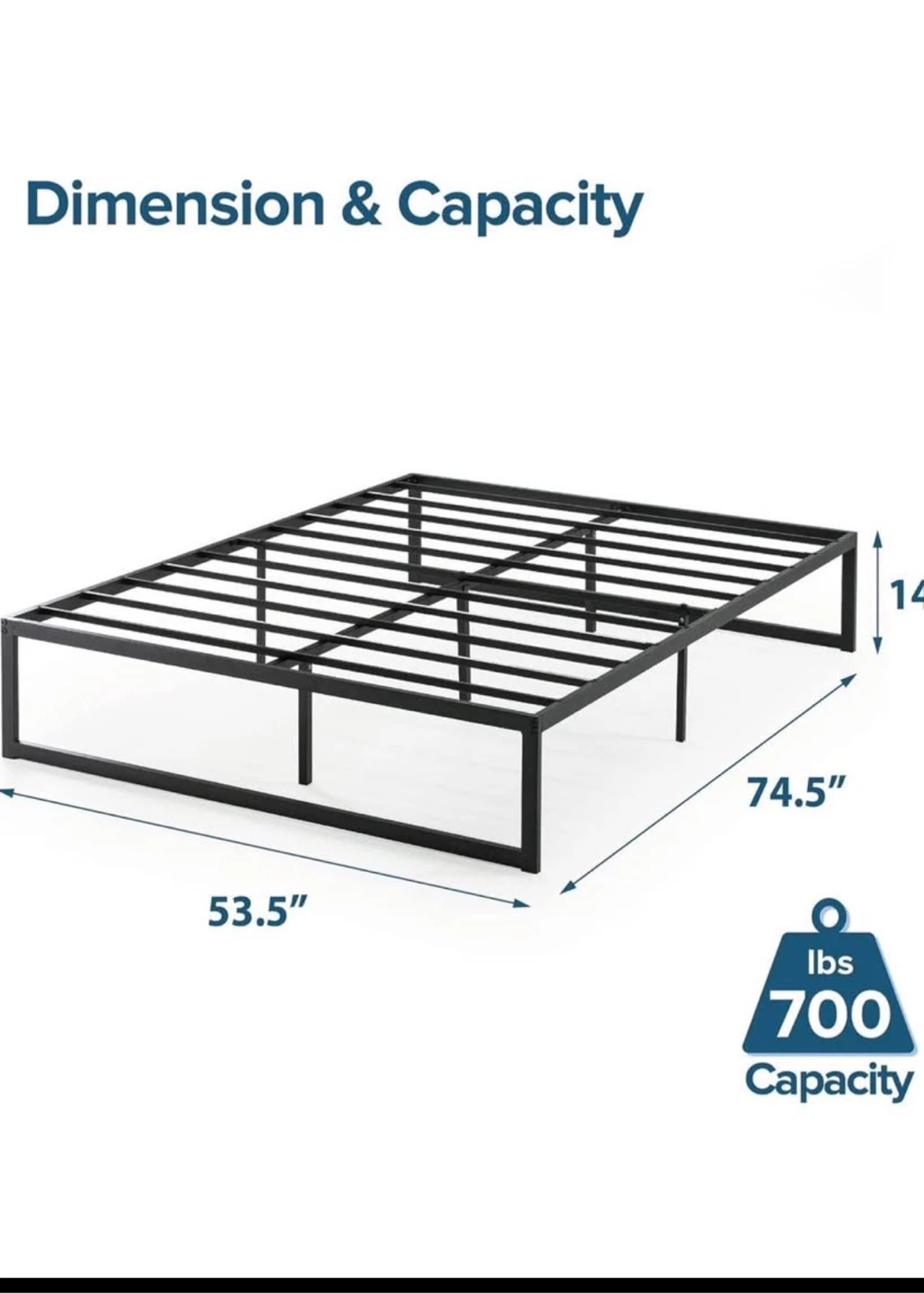 Black Metal Bed Frame - photo 3