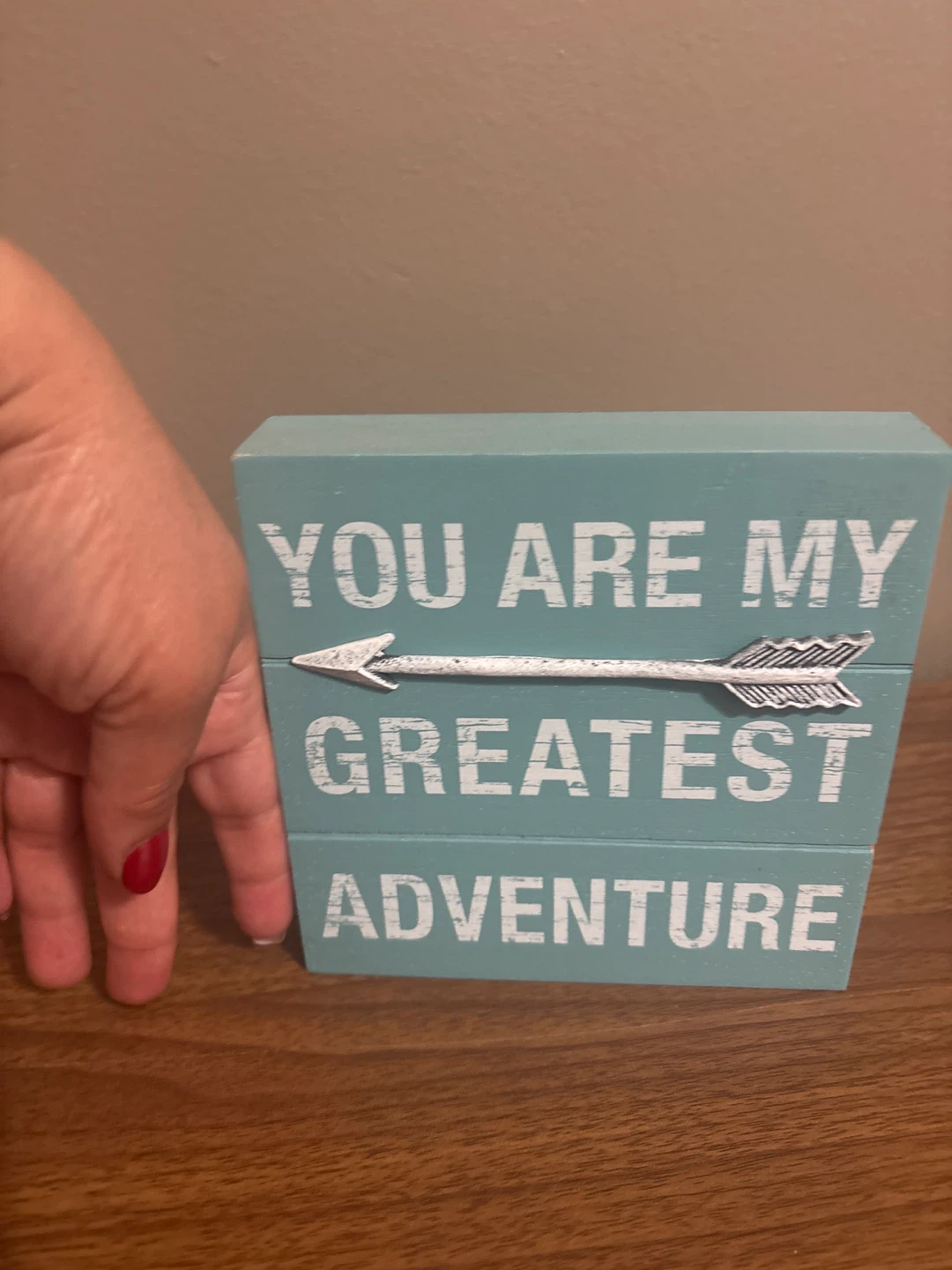 C ⚽ lever Captions "You Are My Greatest Adventure" Block Sign - photo 2