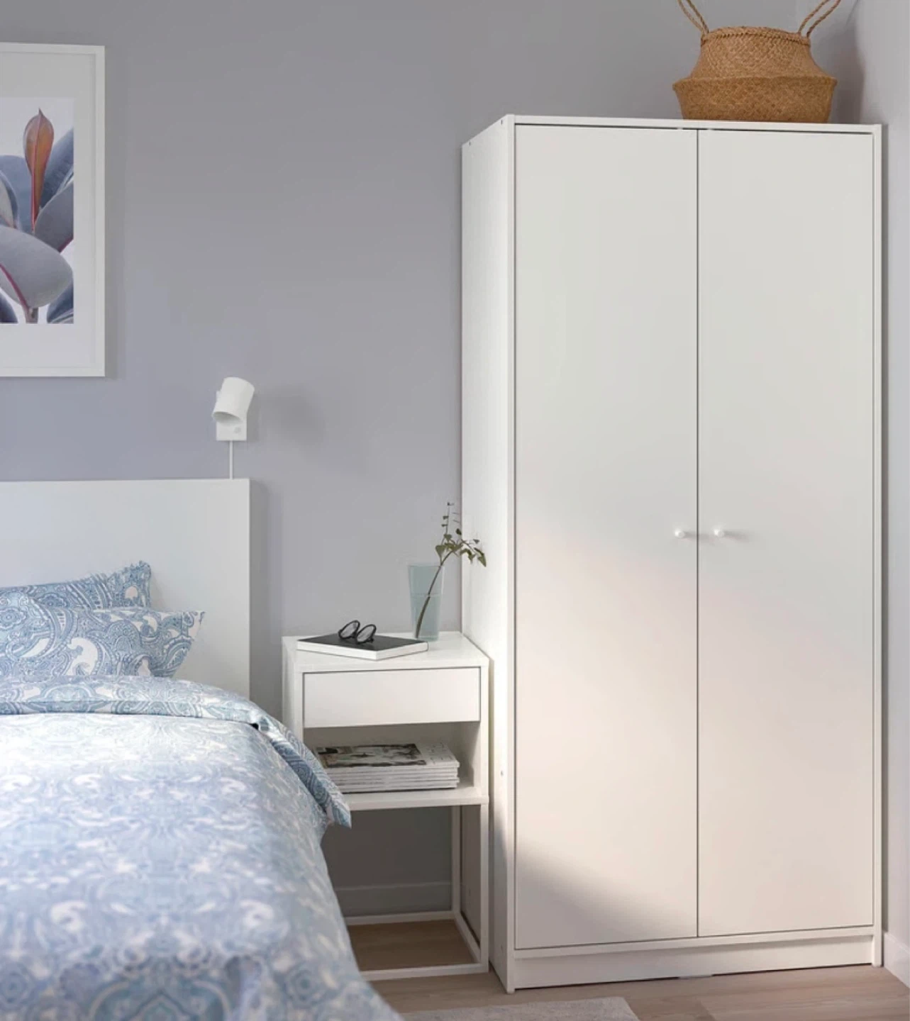 Ikea White 2-Door Wardrobe/Cabinet