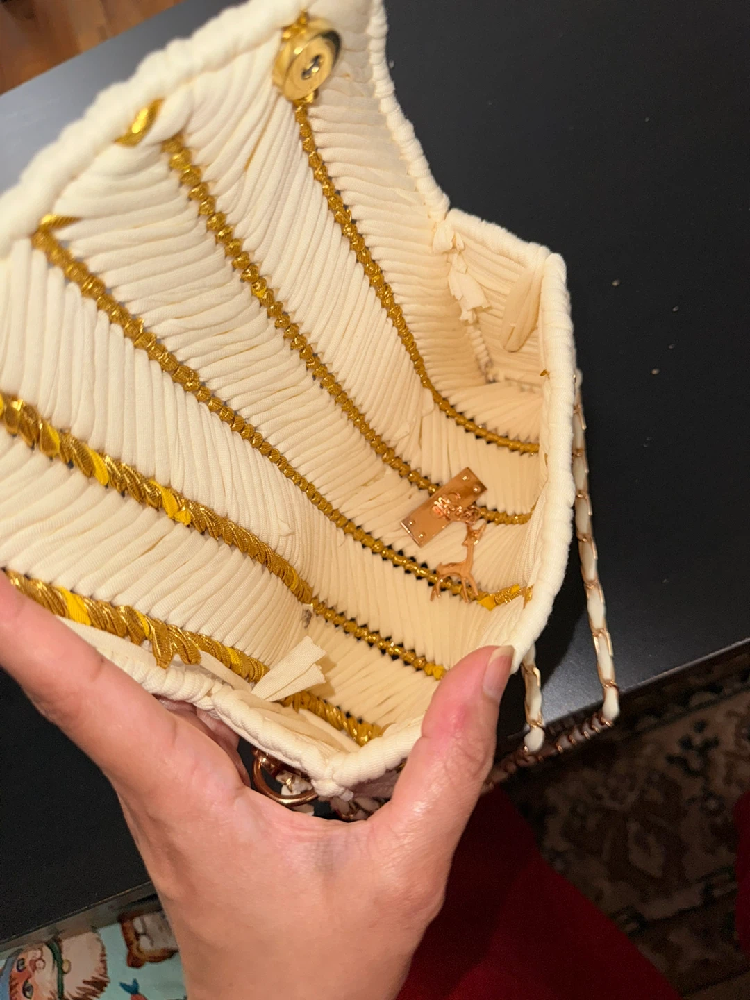 White and Gold Clutch Bag - photo 2