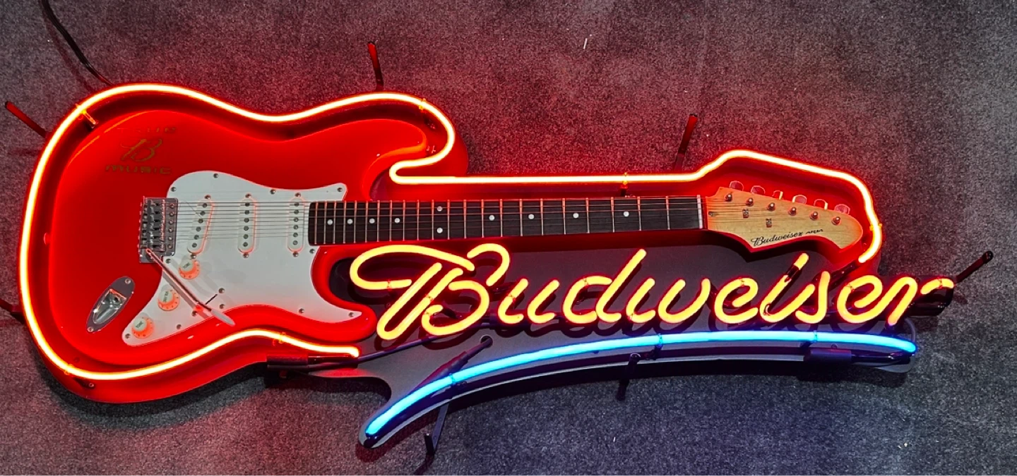 Budweiser Electric Guitar Neon Sign