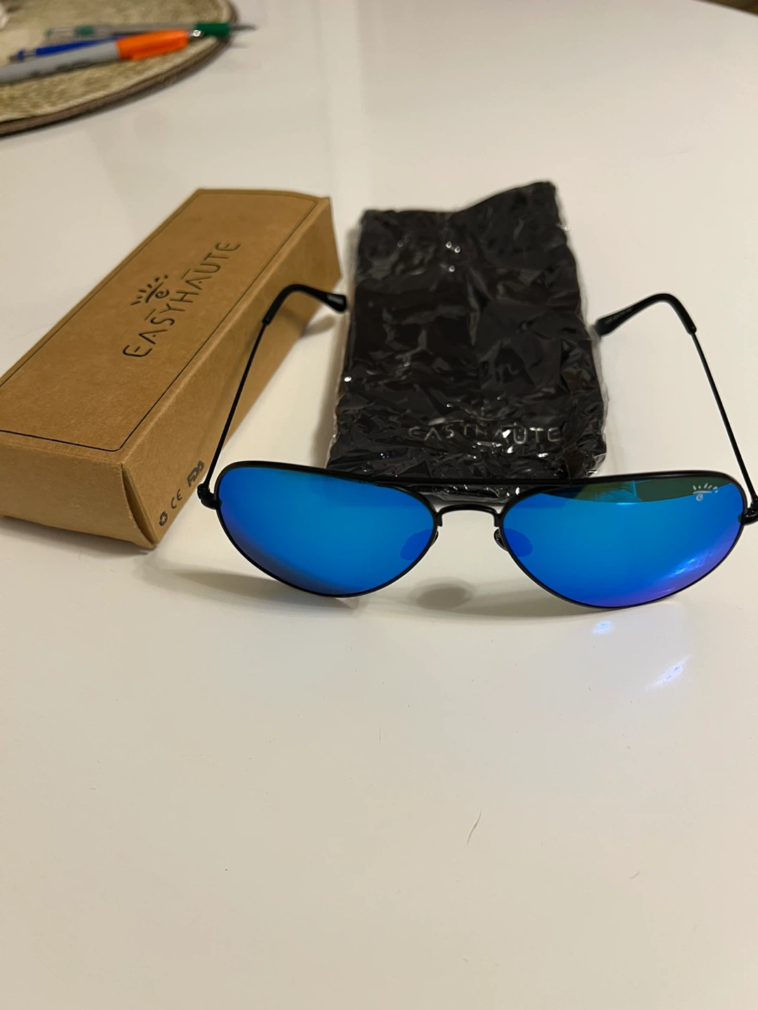⚽ Blue Mirrored Aviator Sunglasses- New