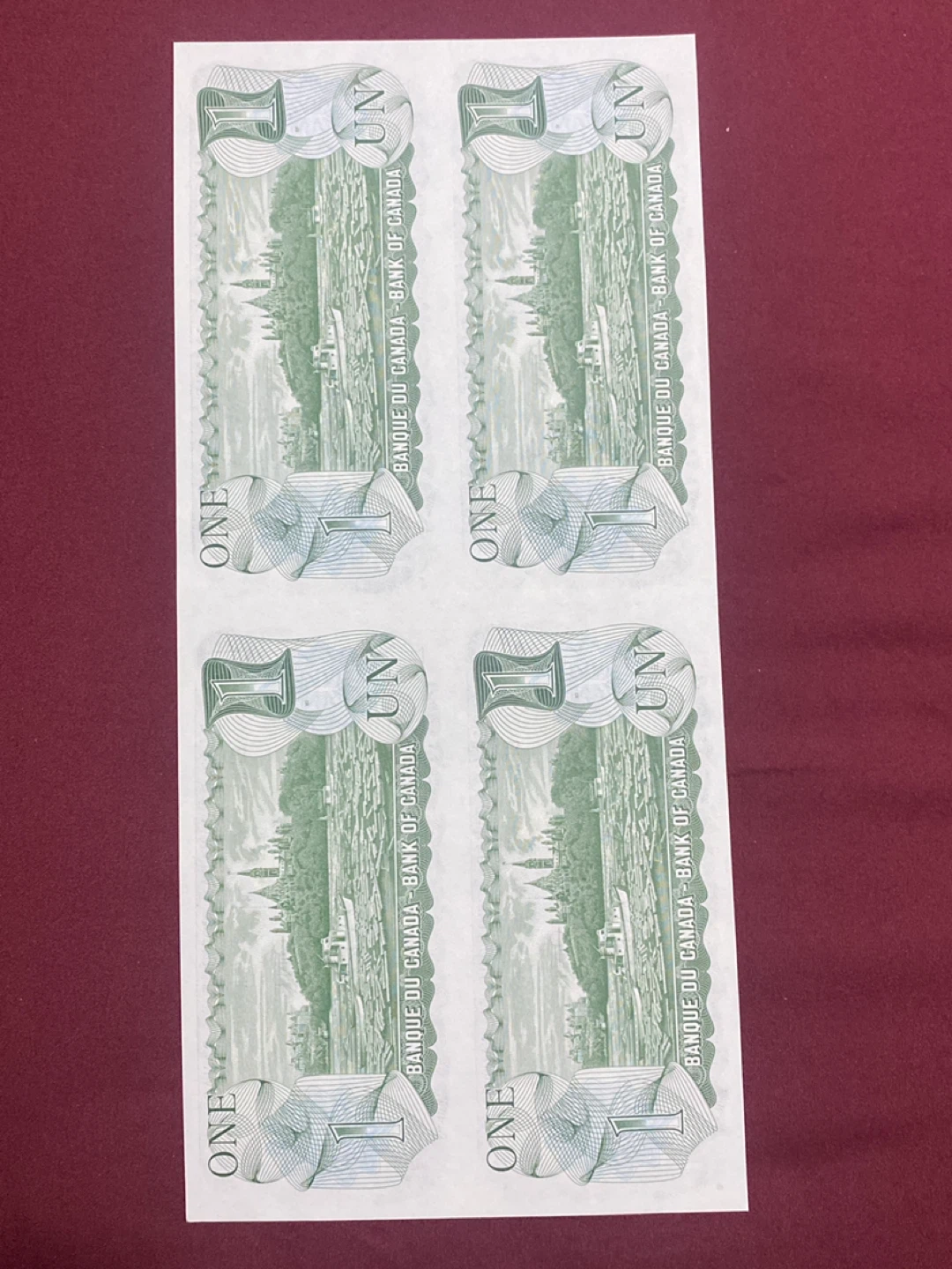 Four Uncirculated Canadian One Dollar Bills - photo 3
