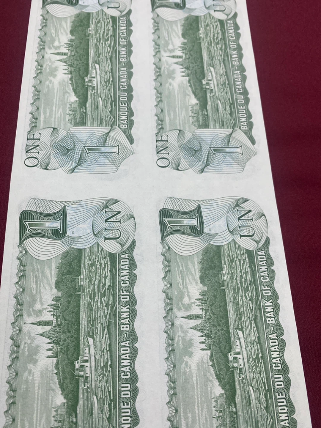 Four Uncirculated Canadian One Dollar Bills - photo 5