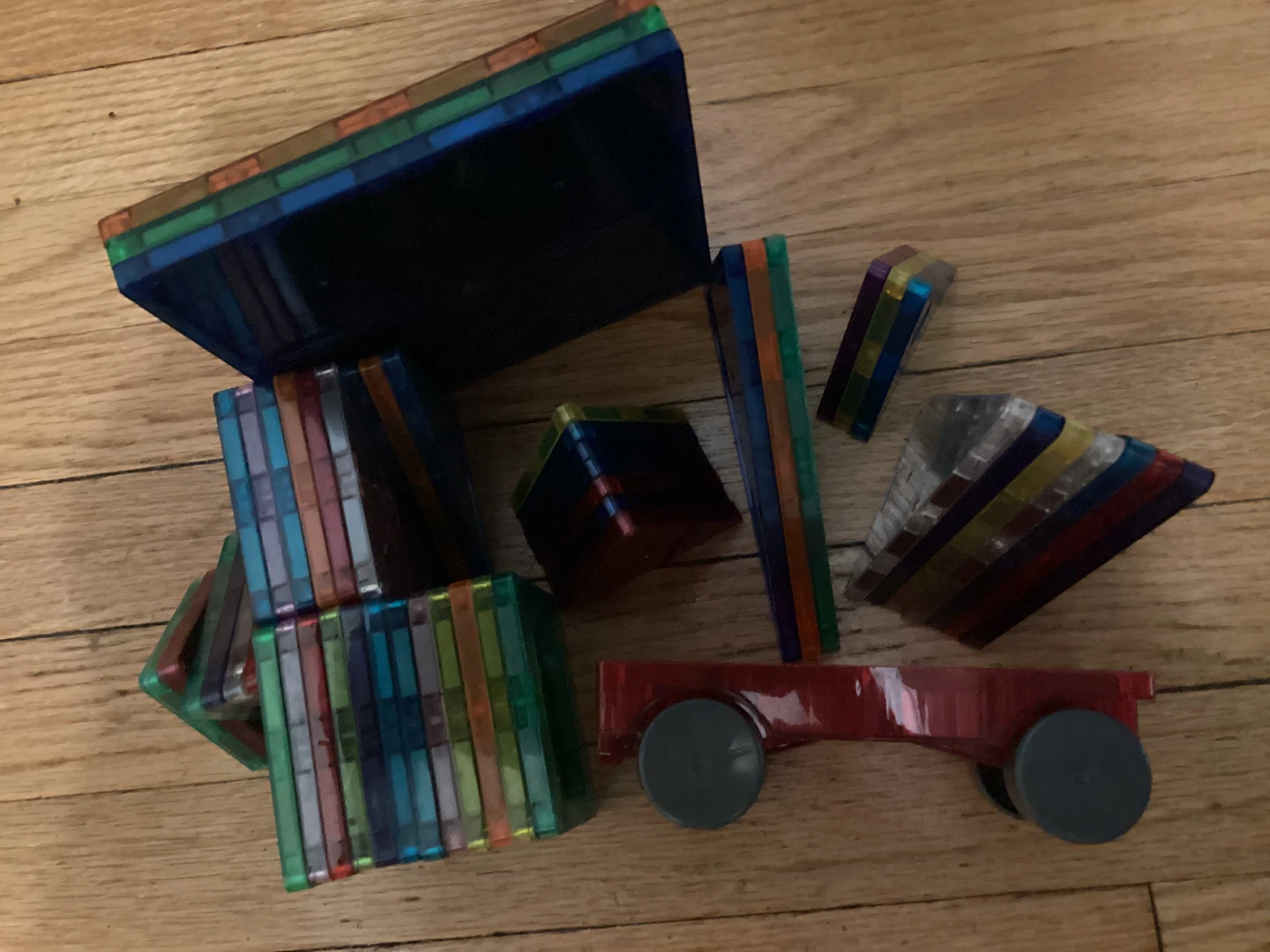 ⚽️Magnetic Building Tiles Set 50 pieces + Car - photo 2