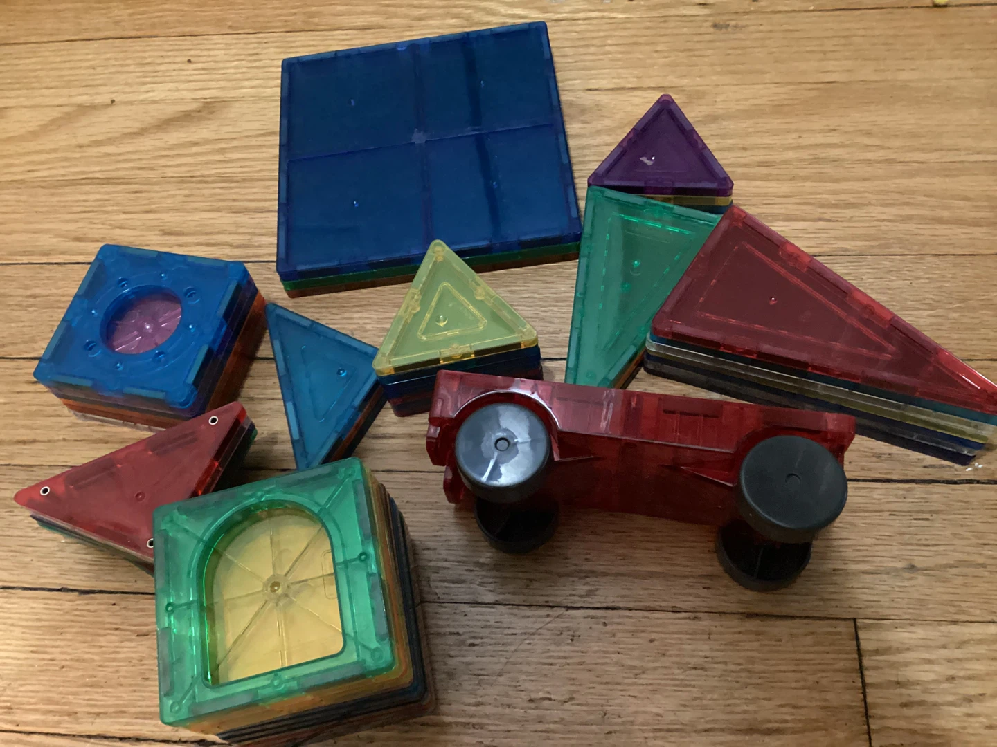 ⚽️Magnetic Building Tiles Set 50 pieces + Car - photo 3