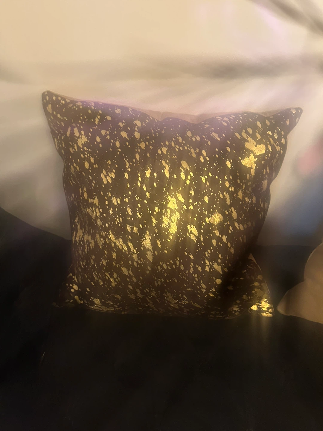 Decorative Throw Pillow with Gold Splatter Design - photo 3