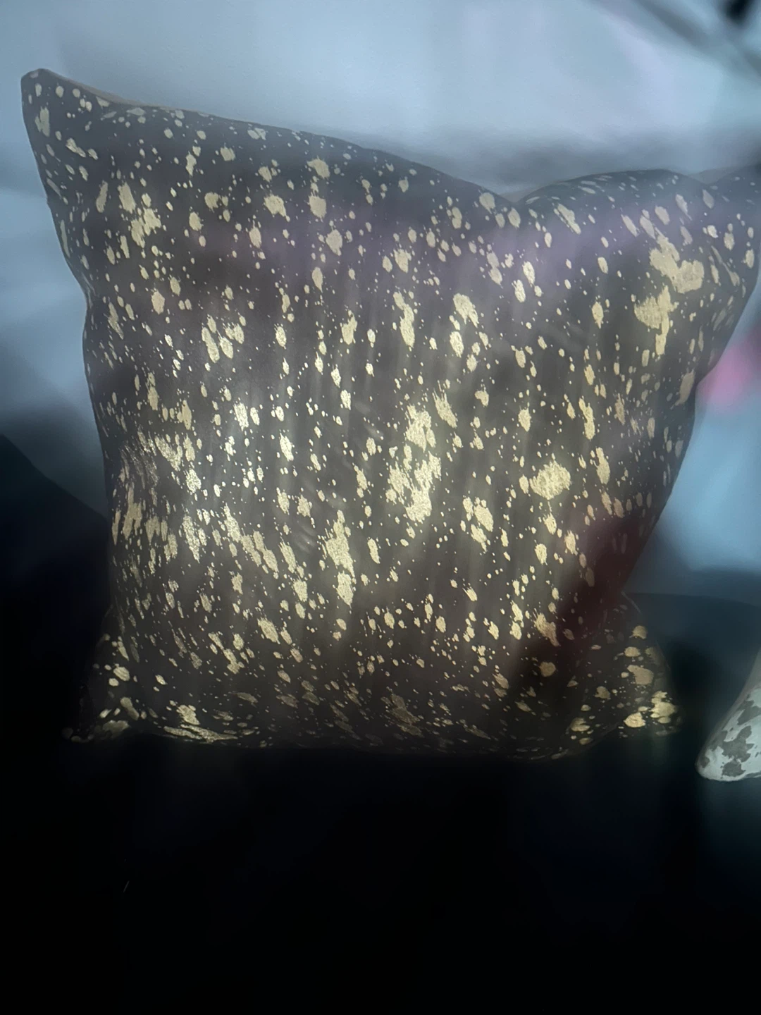 Decorative Throw Pillow with Gold Splatter Design - photo 5