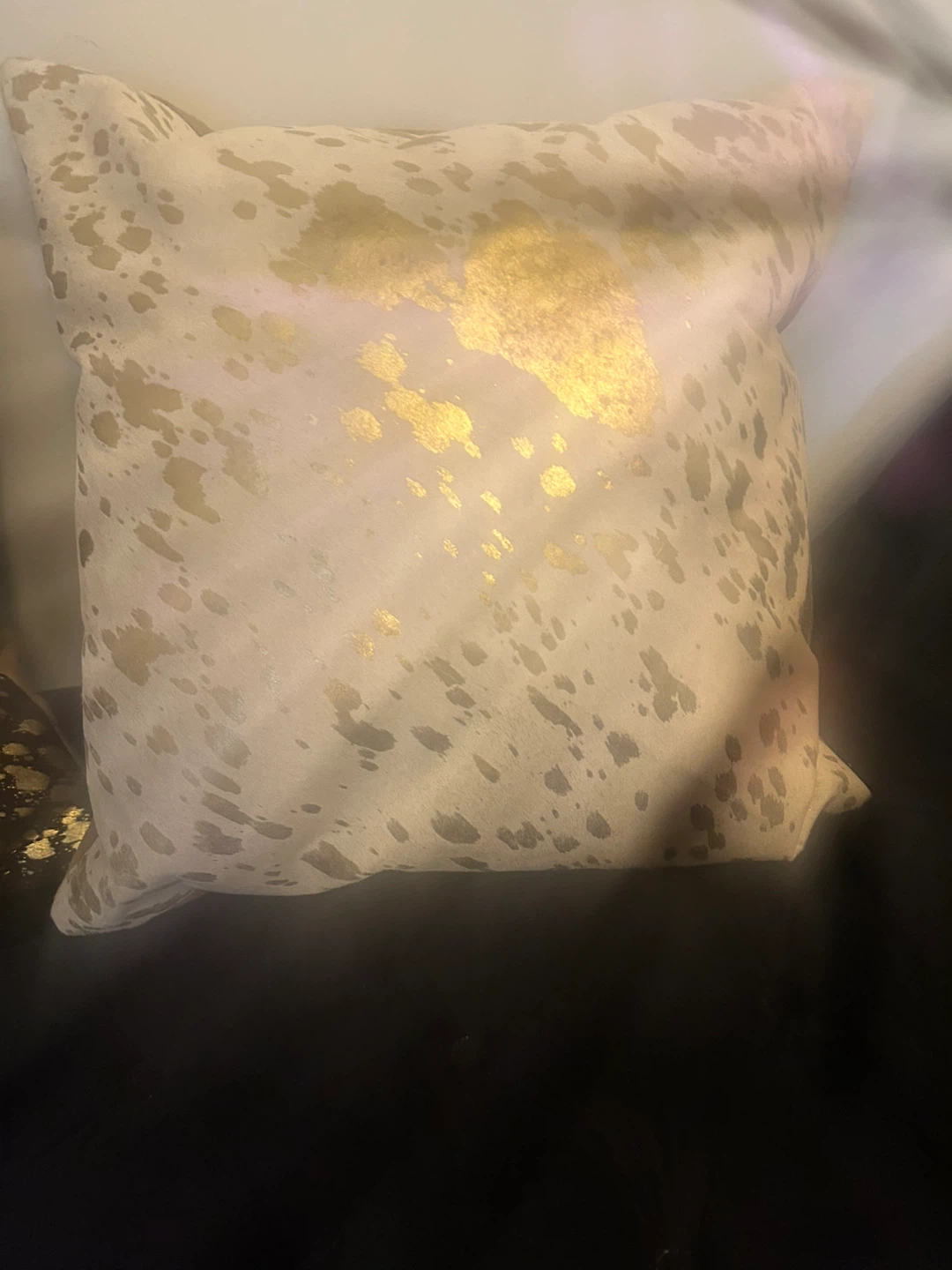 Decorative Throw Pillow - Cream coloured with Gold - photo 2
