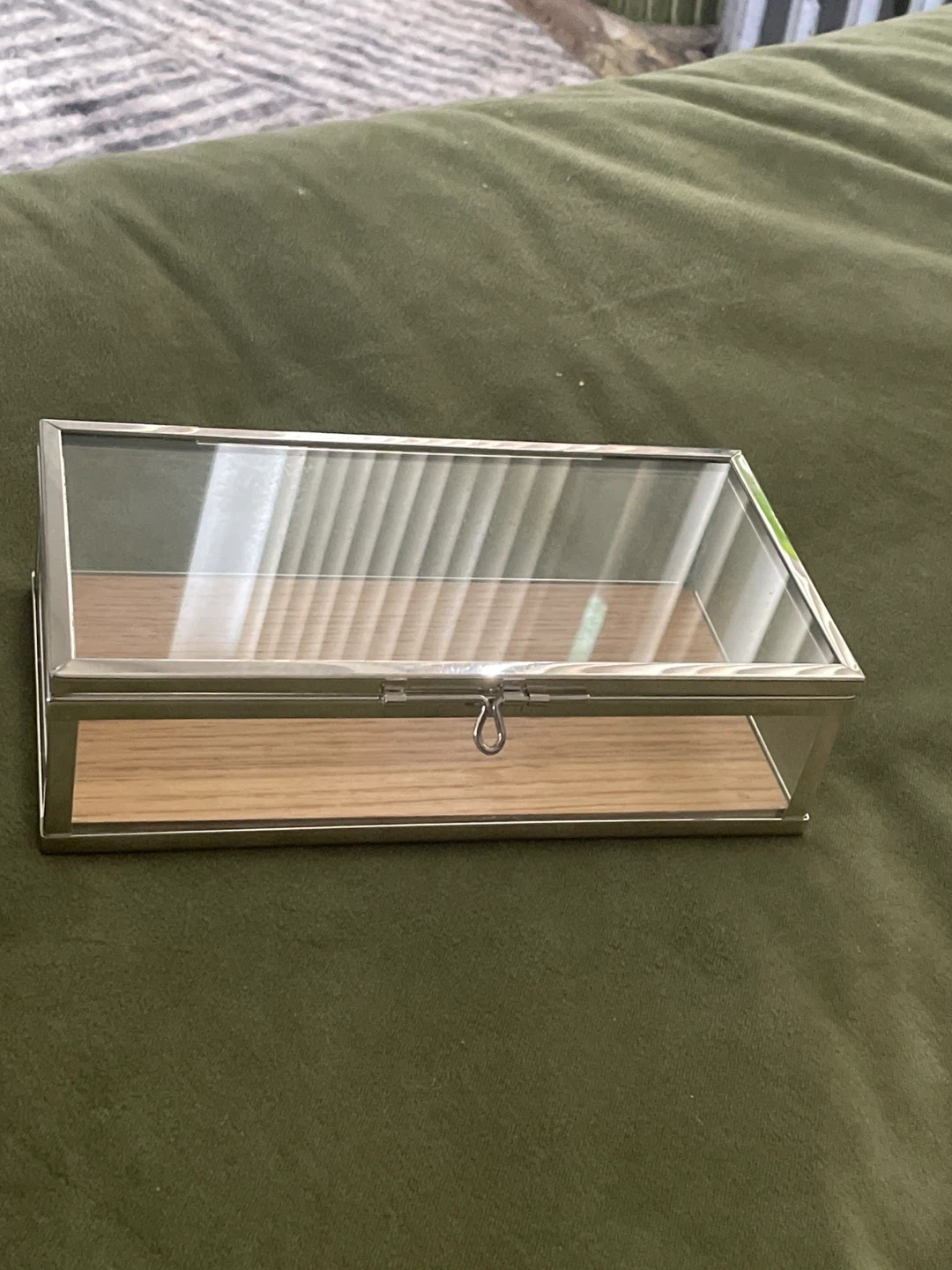 Glass and Wood Trinket Box