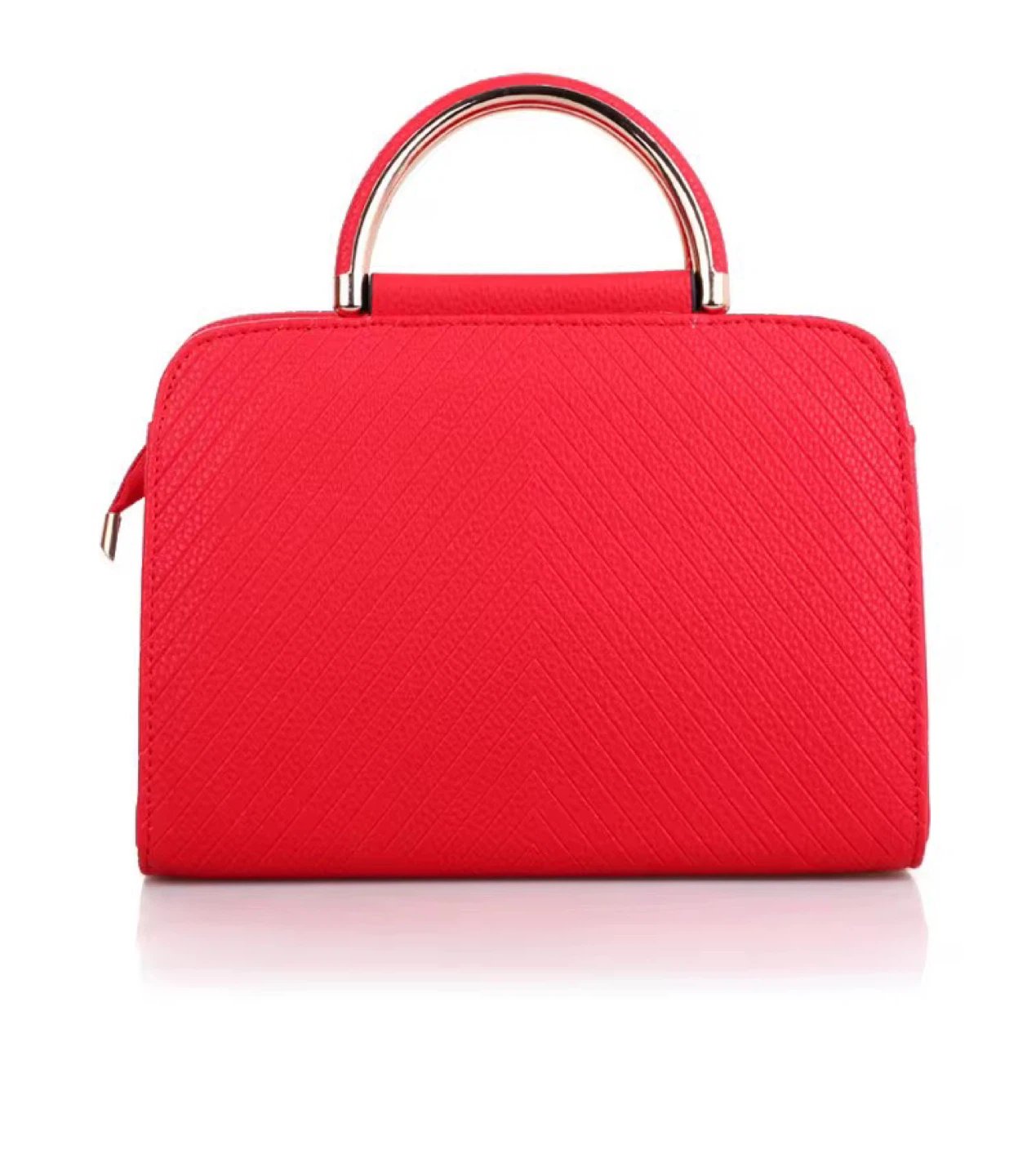 Red Satchel Handbag with Deer Charm - photo 5