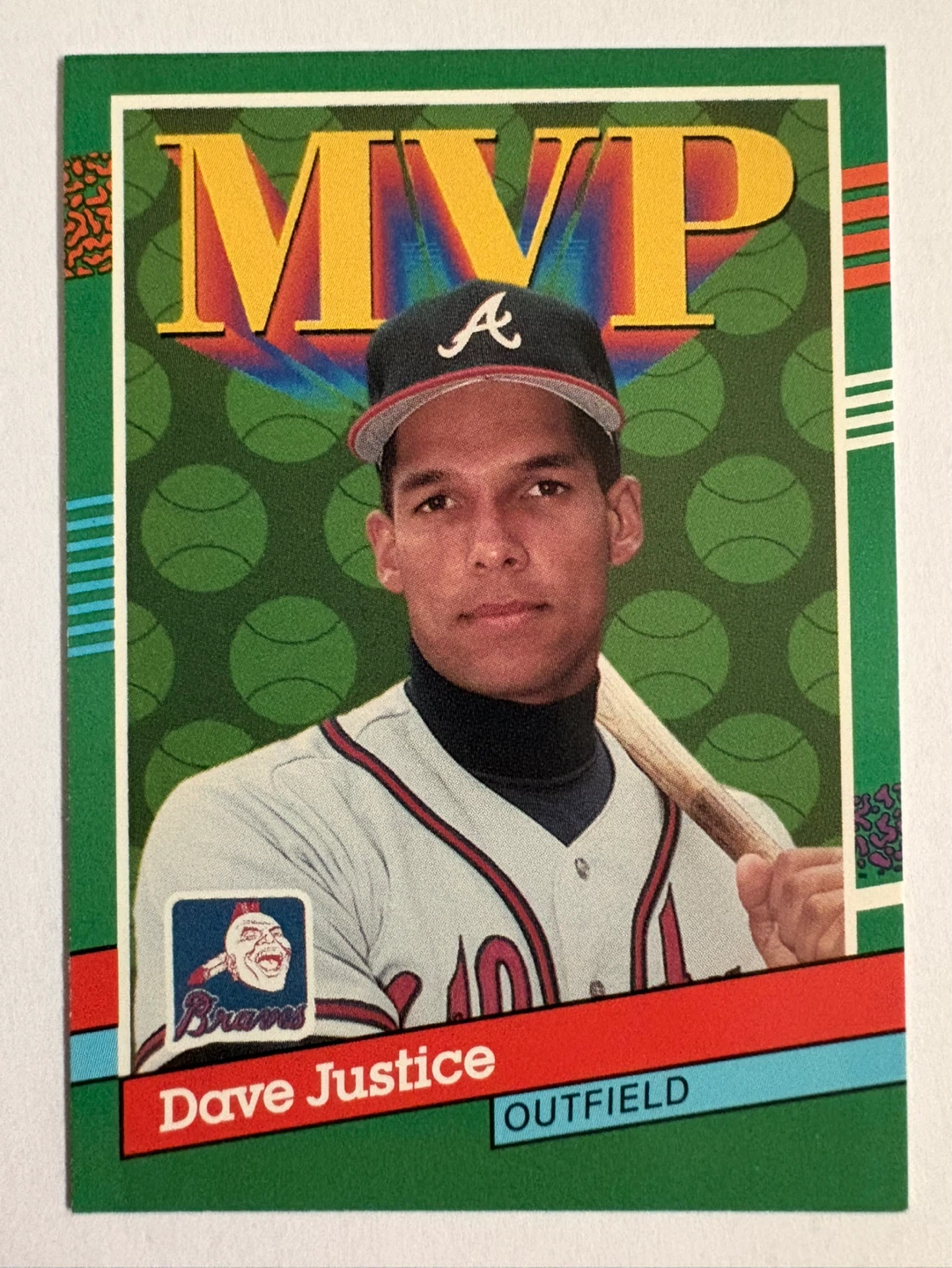 1990 Leaf Dave Justice MVP Baseball Card