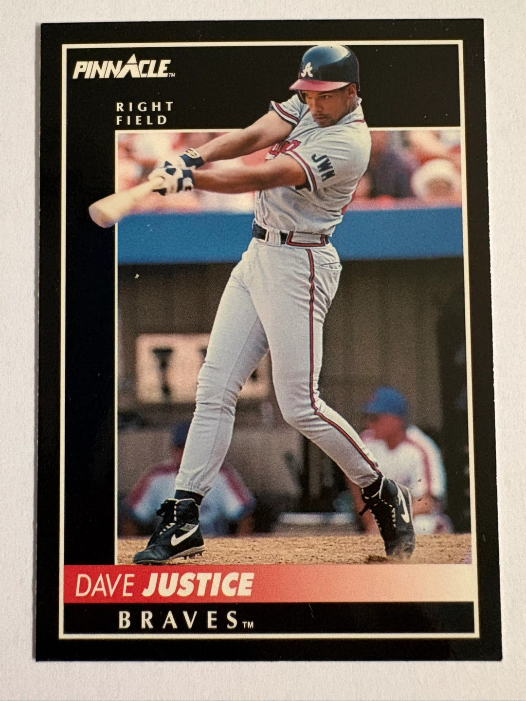 1991 Pinnacle Dave Justice Baseball Card