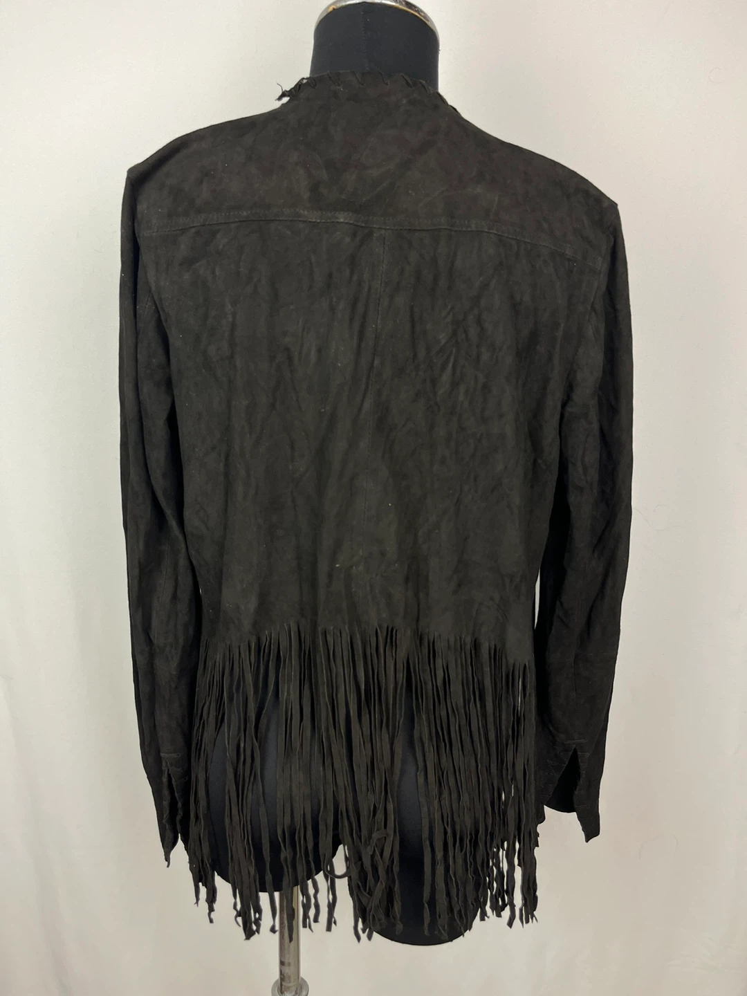 ZARA WOMAN Black Suede Fringed Jacket - photo 2