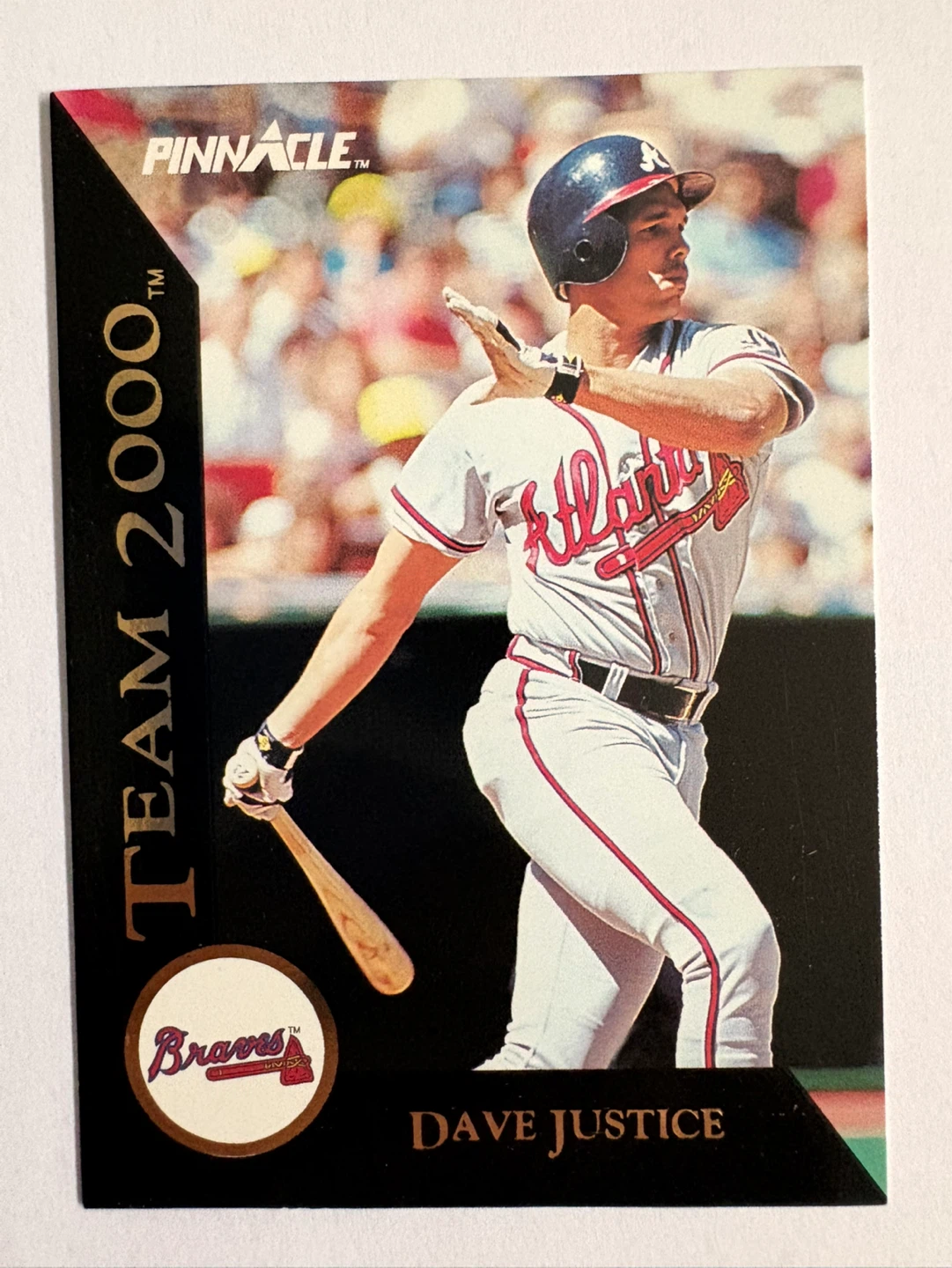 1992 Pinnacle Dave Justice Baseball Card