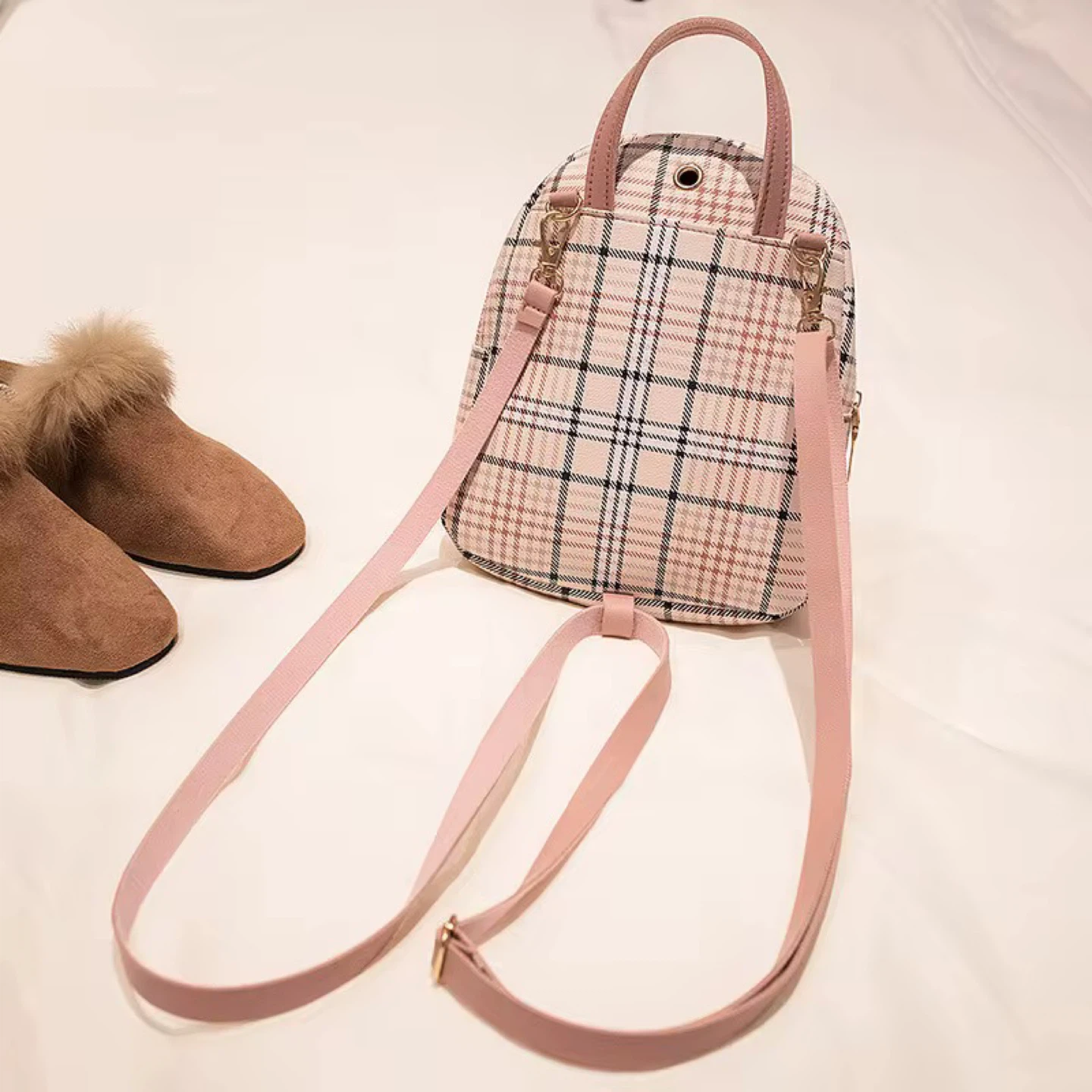 Plaid Mini Backpack - photo 4