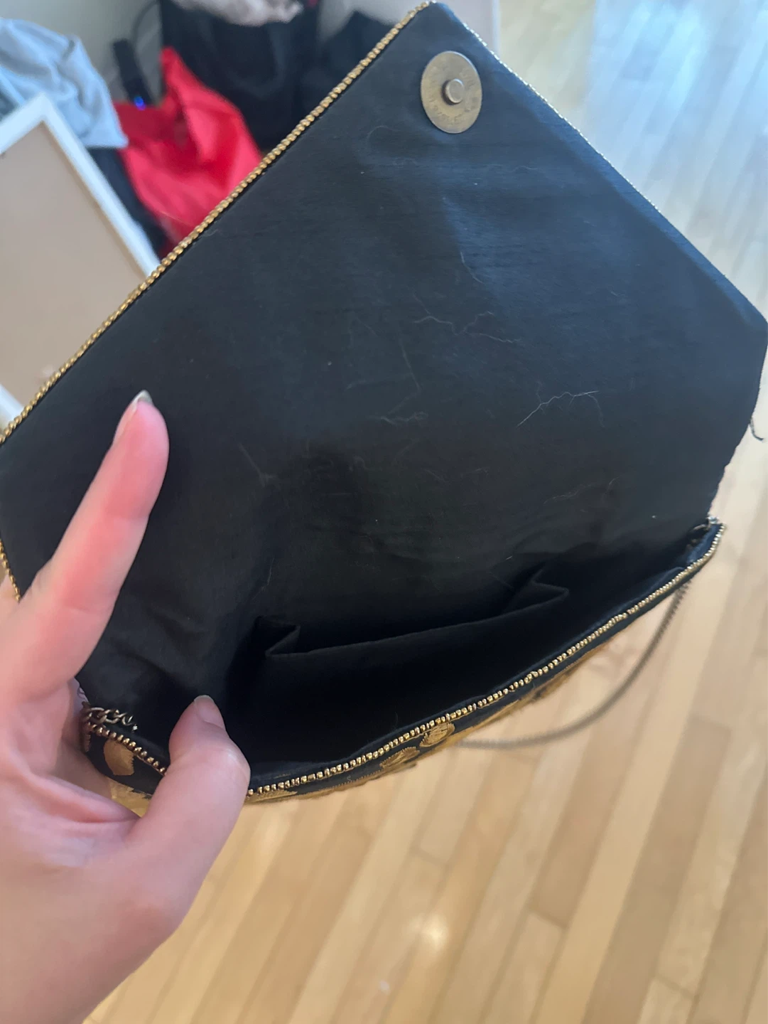 Black and Gold Embroidered Clutch Purse - photo 2