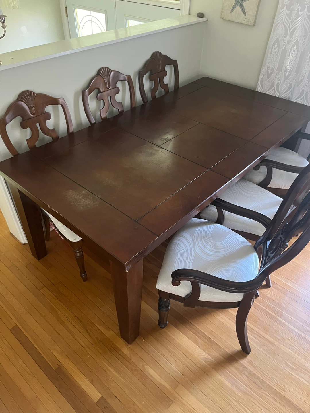Wooden Dining Table with 6 Chairs