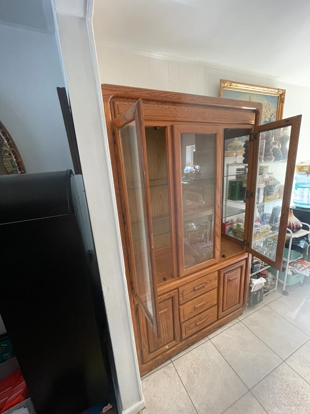 Vintage Wooden Cabinet with Glass Doors - photo 4