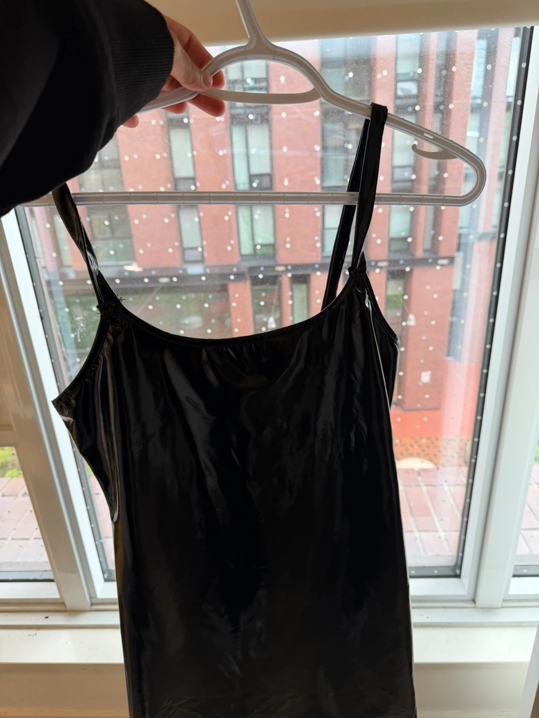 Black Vinyl Slip Dress - photo 3