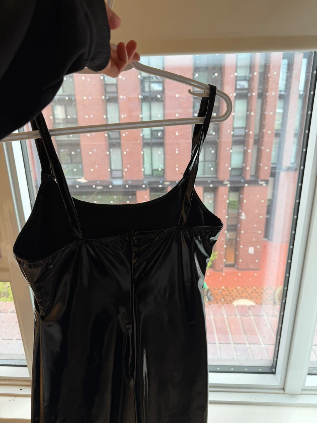 Black Vinyl Slip Dress - photo 2