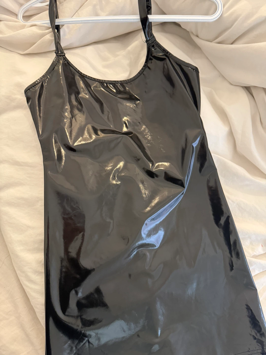 Black Vinyl Slip Dress - photo 4