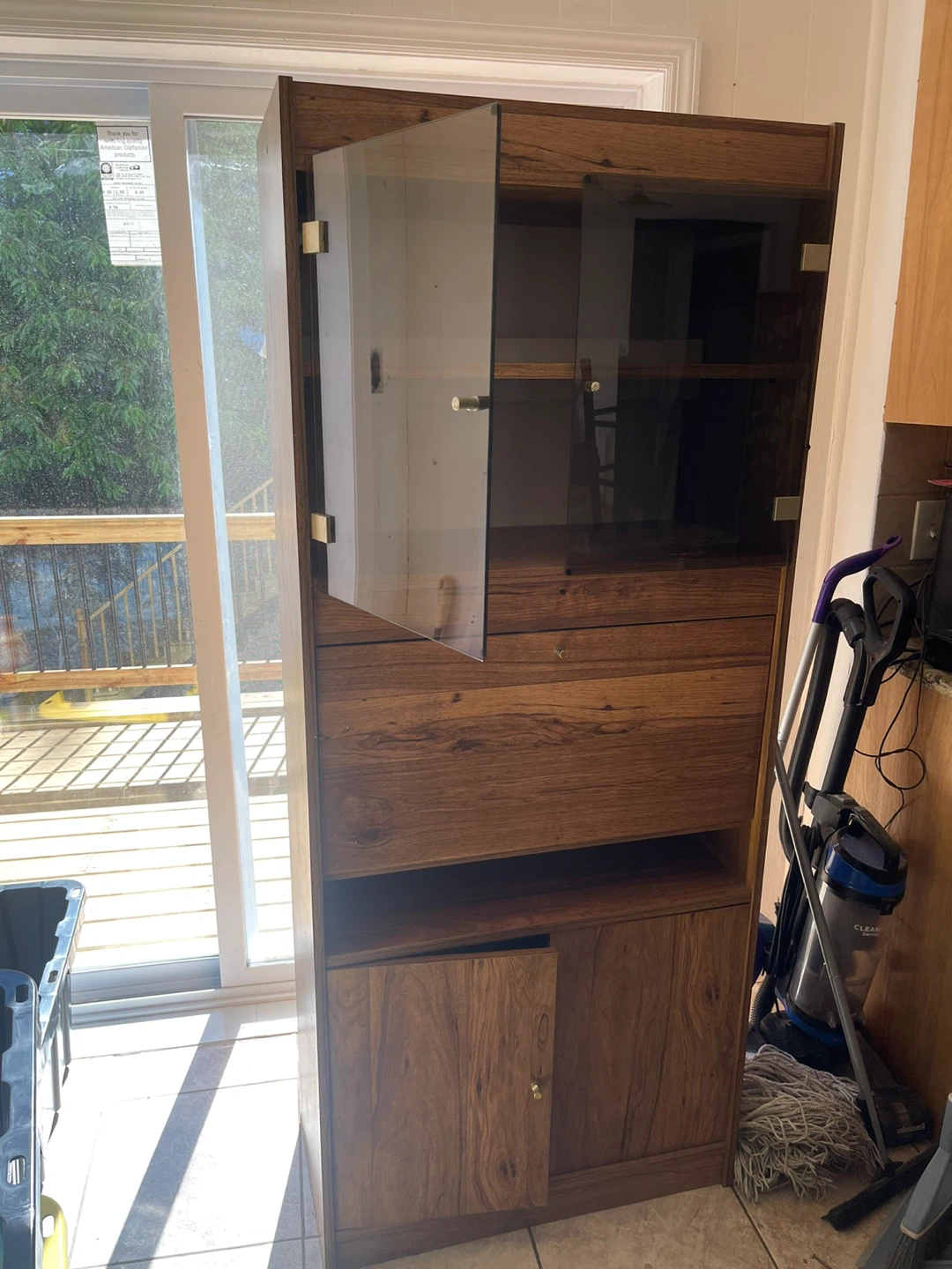 Wooden Cabinet with Glass Doors