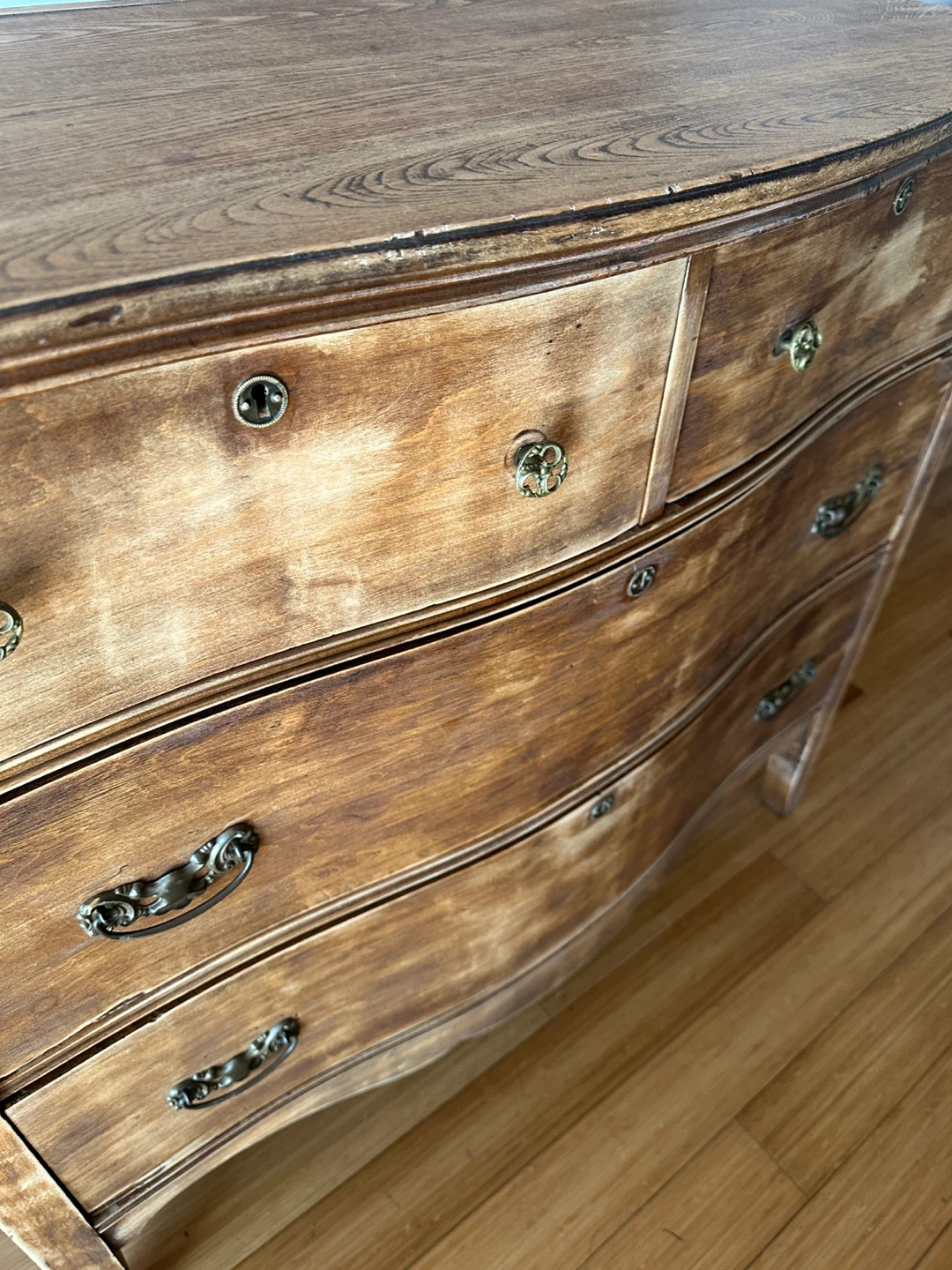 ANTIQUE OAK BOHO CHIC DRESSER VINTAGE ARTS CRAFTS WARDROBE - photo 2