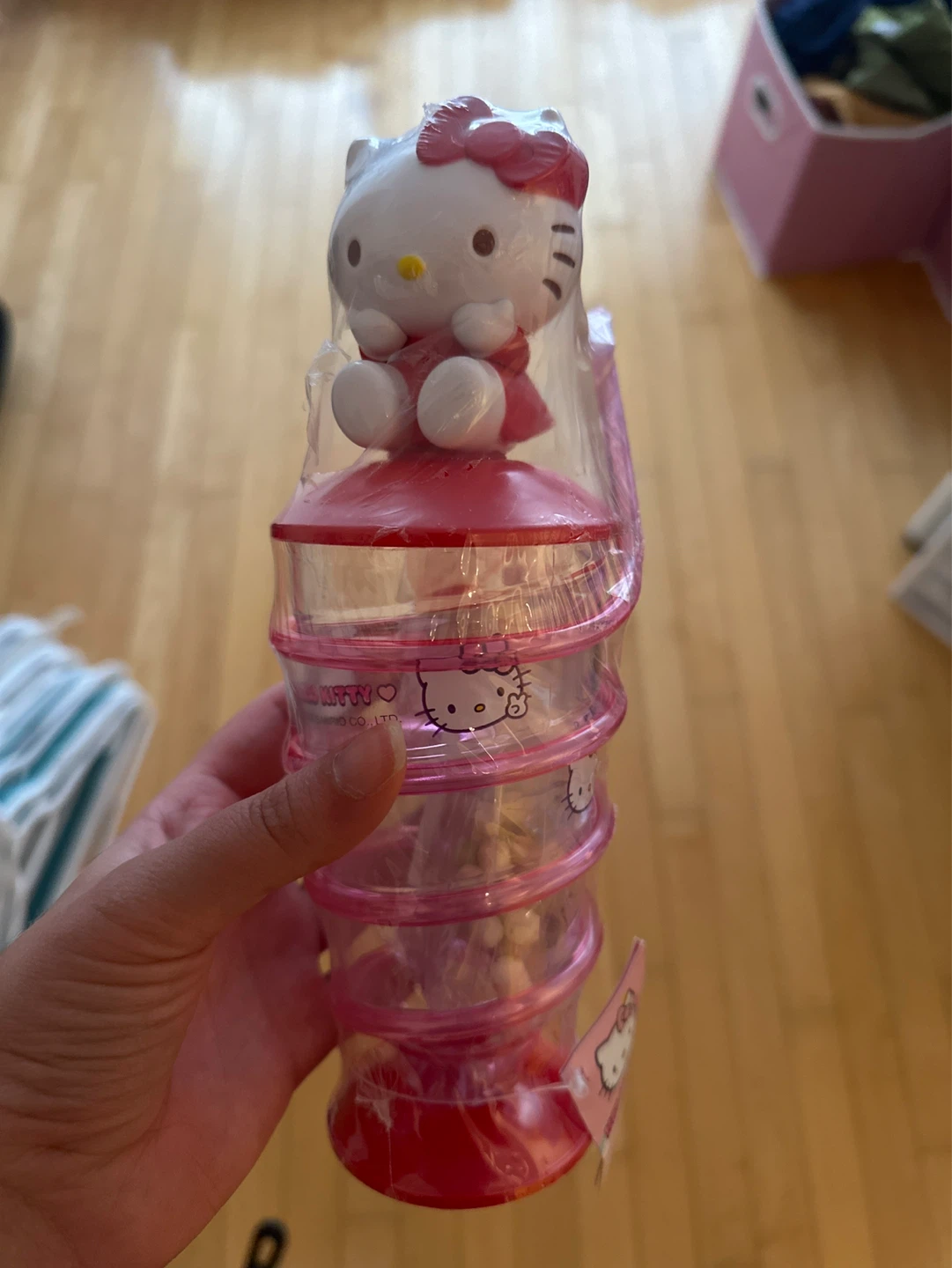 Hello Kitty Pink Stackable Snack Container
