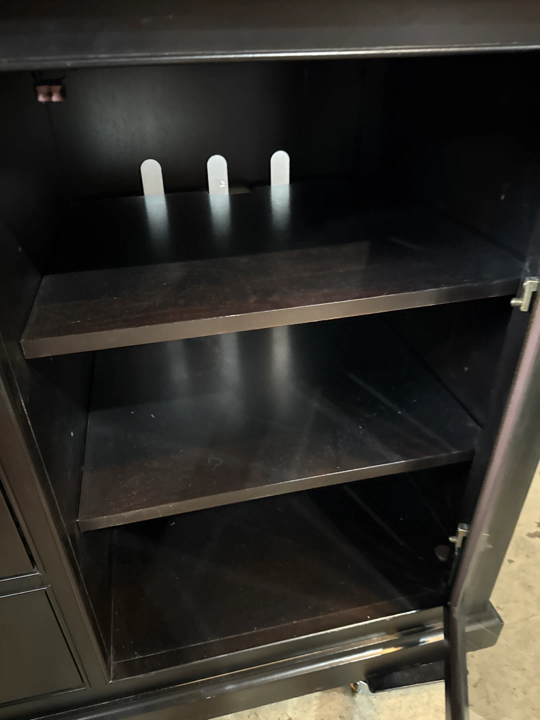 Dark Wood Media Console with Glass Doors - photo 4