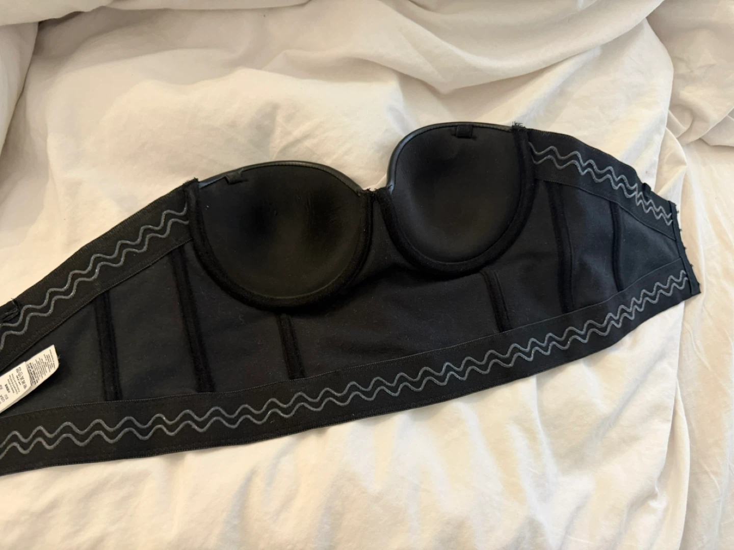 Black Faux Leather Corset Top - photo 4
