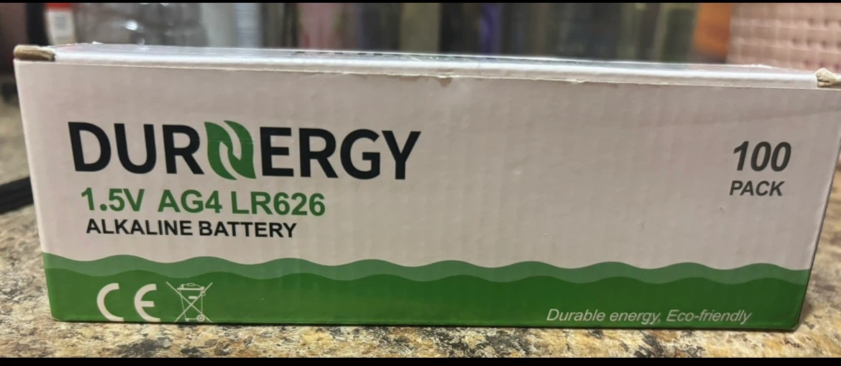 DURNERGY 1.5V AG4 LR626 Alkaline Batteries - 100 Pack