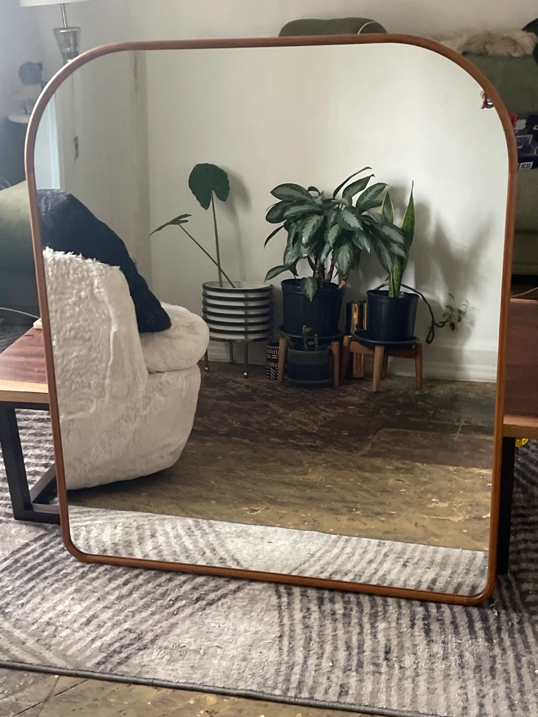 Wooden Framed Arch Mirror