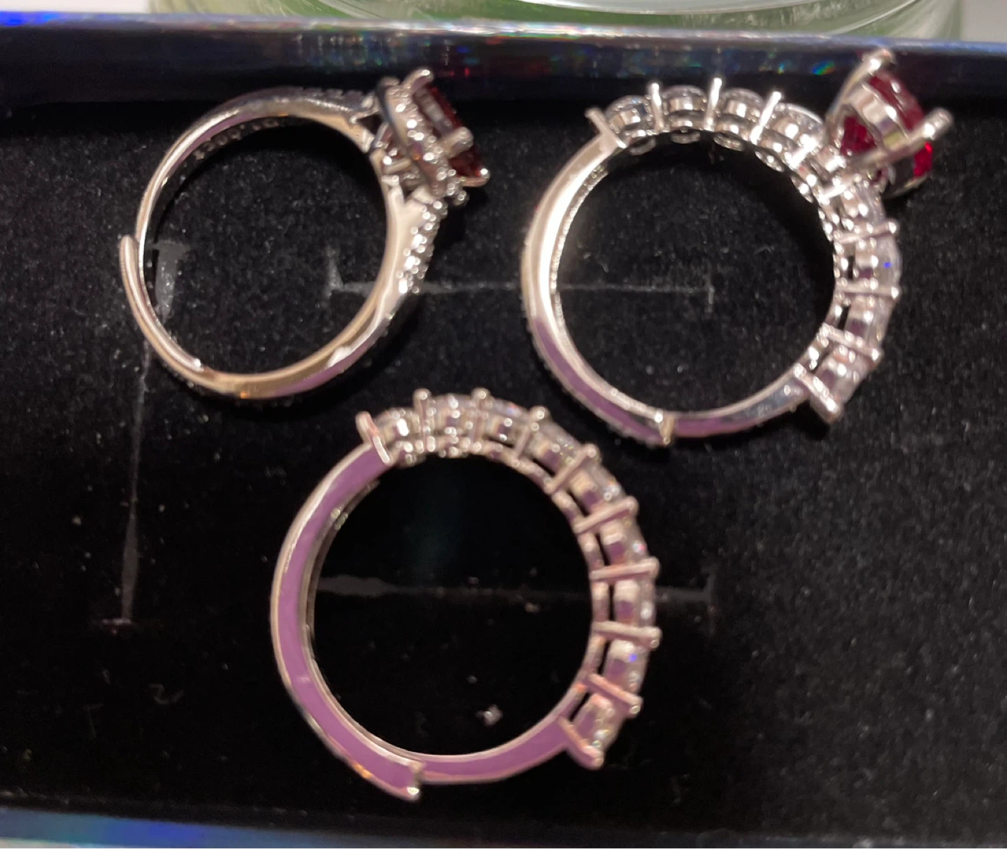 ⚽️GARNET & MOISSANITE WHITE GOLD PLATED - photo 3
