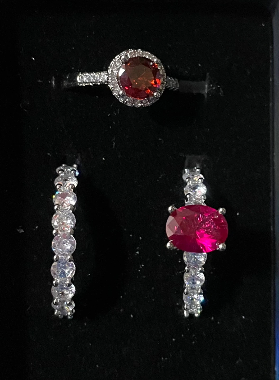 ⚽️GARNET & MOISSANITE WHITE GOLD PLATED - photo 2